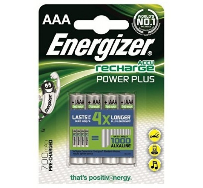 Energizer Аккумуляторы Energizer Recharge Power Plus AAA/HR03 LSD Ni-MH 700 mAh BL 4шт