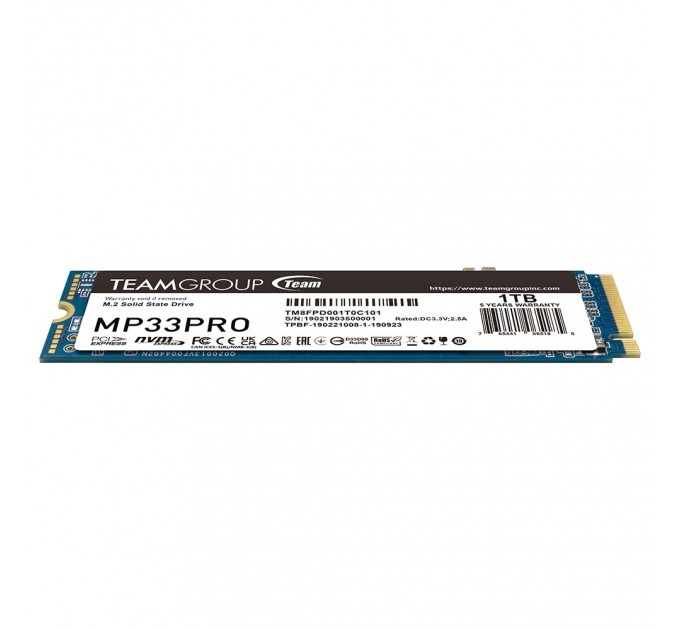 Team Накопичувач SSD 1TB Team MP33 Pro M.2 2280 PCIe 3.0 x4 3D TLC (TM8FPD001T0C101)