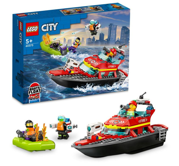 LEGO Конструктор LEGO City Човен пожежної бригади 144 деталі (60373)