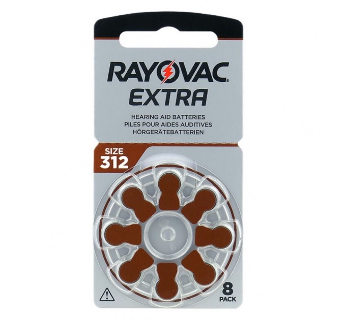 Rayovac Батарейка Rayovac Extra 312 (312AUX-8XEMF) BL 8 шт (для слухових апаратів)
