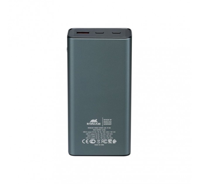 RivaCase Універсальна мобільна батарея Rivacase Rivapower 20000 mAh Grey (VA1022)