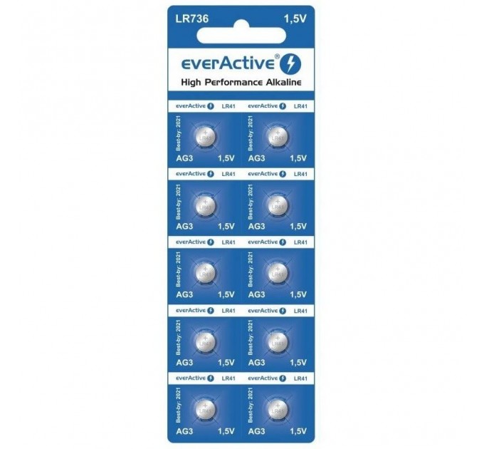 everActive Батарейка everActive LR736 (LR41/G3) BL 10шт