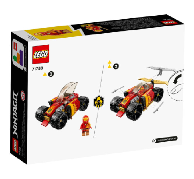 LEGO Конструктор LEGO Ninjago Гоночний автомобіль ніндзя Кая EVO 94 деталі (71780)