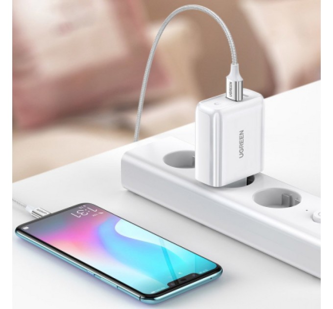 Ugreen Зарядний пристрій Ugreen CD170 36W USB + Type-C Charger (White) (60468)