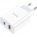 HOCO Зарядний пристрій HOCO C97A 1xUSB-C PD20W + 1xUSB QC3.0 White (6931474766076)