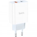 HOCO Зарядний пристрій HOCO C97A 1xUSB-C PD20W + 1xUSB QC3.0 White (6931474766076)