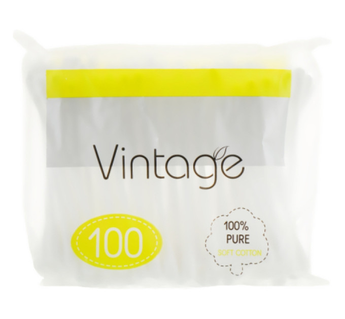 Vintage Ватні палички Vintage в поліетиленовій упаковці 100 шт. (4820164151594)