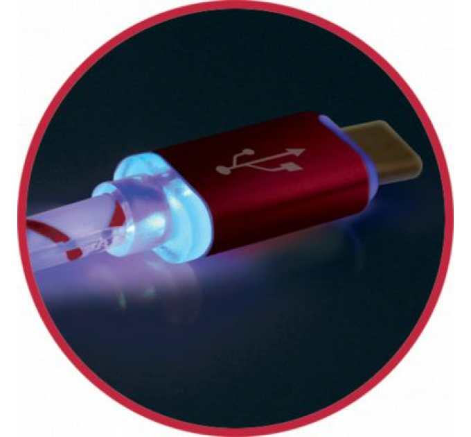 Defender Дата кабель USB08-03LT USB - Micro USB, RedLED backlight, 1m Defender (87556)