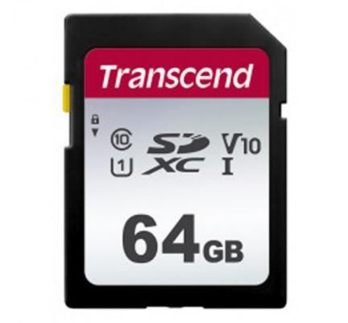 Transcend Карта пам'яті Transcend 64GB SDXC class 10 UHS-I U3 V10 (TS64GSDC300S)