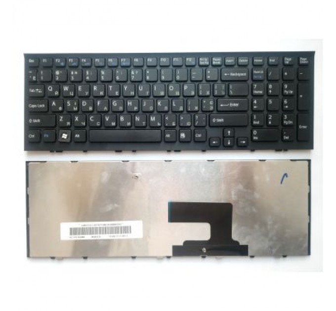 Sony Клавіатура ноутбука Sony VPC-EE Series черная с черной рамкой UA (A43401)