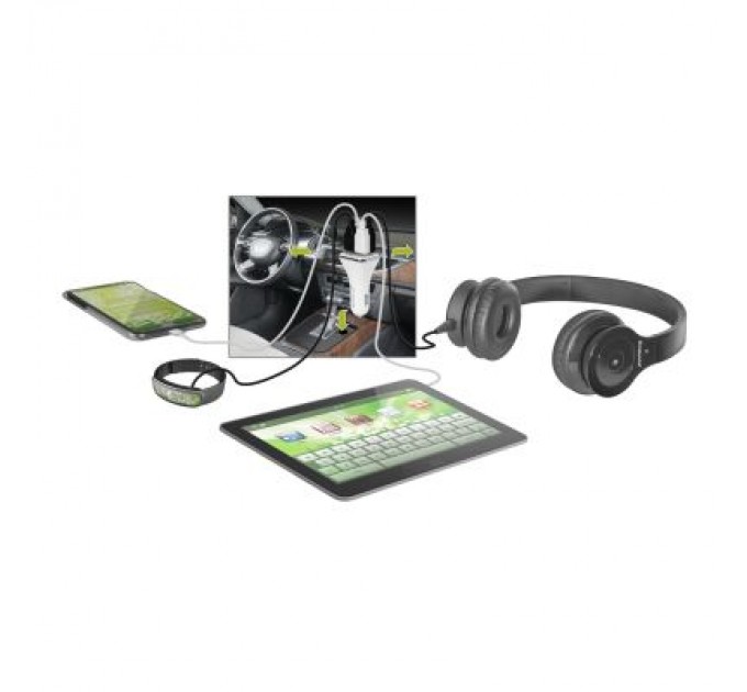 Defender Зарядний пристрій Defender UCA-05 авто, 4 порта USB, 5V / 8A (83567)